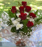 Basket red roses